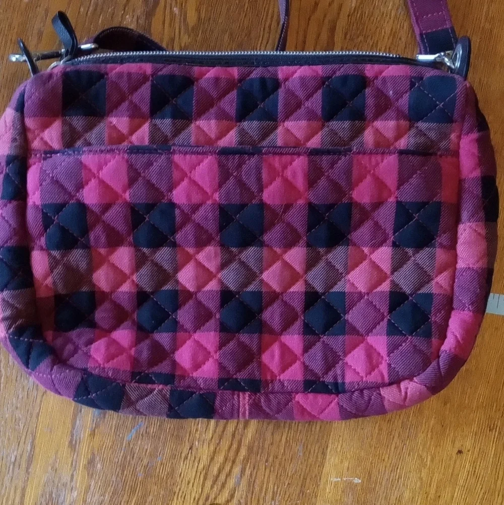Vera Bradley Pink and Black Quilted Crossbody Bag